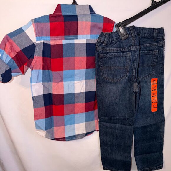 {Kids} The Children's Place Boy's Outfit~ Size 5T~ Button-Down and Jeans (G32) - Picture 6 of 6